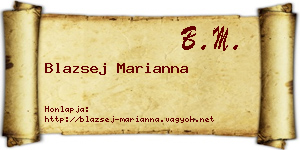 Blazsej Marianna névjegykártya